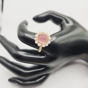 Pink Cats Eye Ring